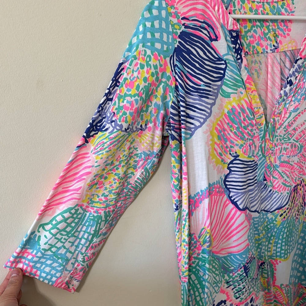 Lilly Pulitzer Ali Dress Roar of the Seas 3/4 Sleeve Casual Dress Size Medium - Picture 5 of 9
